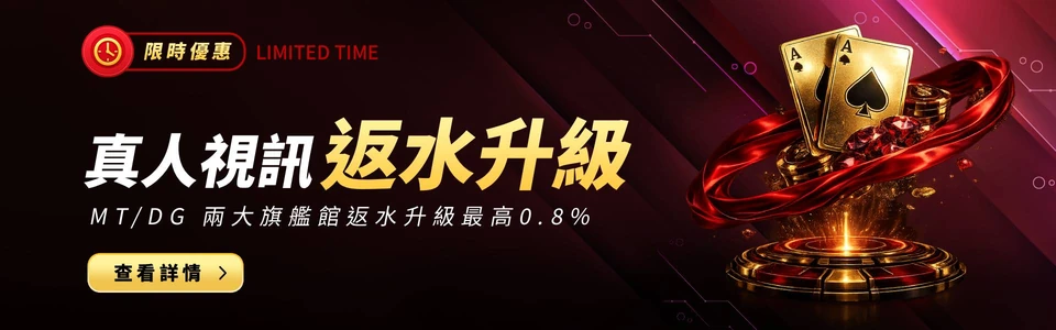 真人視訊返水升級活動素材圖
